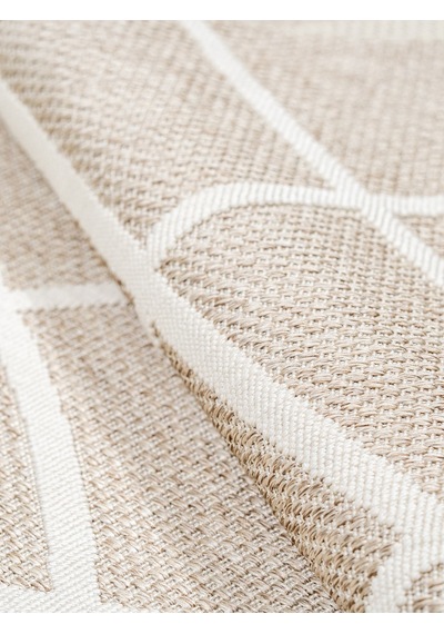 Modern Krem Geometrik Desenli Bej Sisal Halı Dokuma Salon Ve Mutfak Halısı Çok Renkli