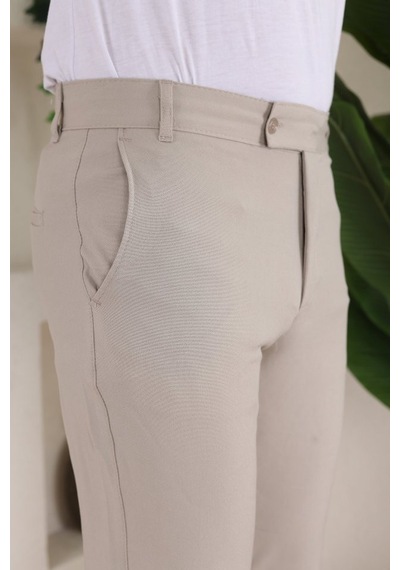 Efnaz Style Erkek Slim Fit Dilli Kumaş Pantolon Bej
