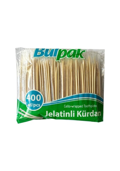 Burpak Jelatinli/poşetli Ahşap Kürdan - 400 Adetlik 10 Paket Genel