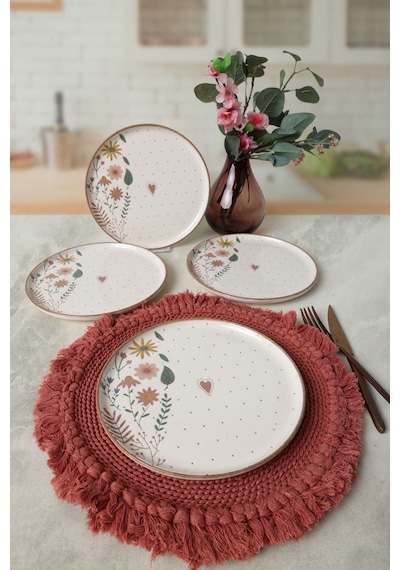 Keramika Soft Bloom Nordic Pasta Tabağı 22 Cm 4 Adet 22875 Çok Renkli