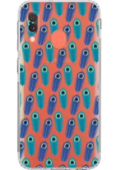 Samsung Galaxy A20e İle Uyumlu Nazar Boncuğu 4 Baskılı Kamera Korumalı Şeffaf Silikon Kılıf Şeffaf