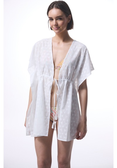 Penti Kırık Beyaz Brode Kaftan