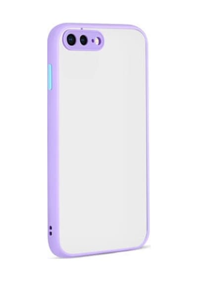 Apple Uyumlu iPhone 7 Plus Kılıf Arkası Buğulu Kenarları Renkli Sert Premium Silikon Kapak Rcv/hux Lila