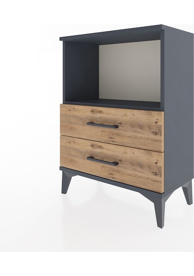 Arges Komodin 2 Çekmeceli 60x30x80 Antrasit-çam Antrasit