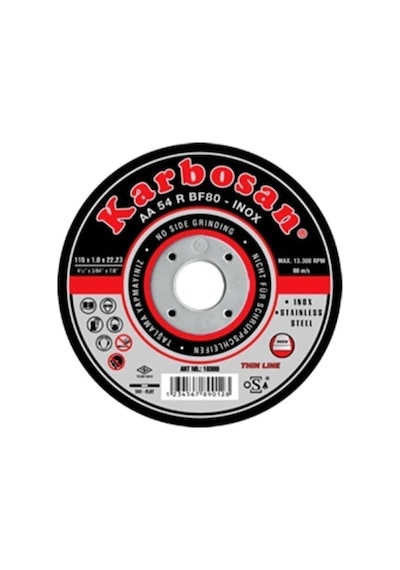 115x1 Inox Düz Thınlıne Kesici Karbosan 910380 25 Li