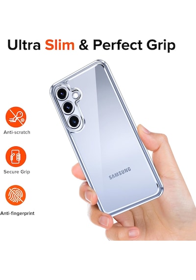 Samsung Galaxy Uyumlu S25 Kılıf Kamera Korumalı Yumuşak Şeffaf Silikon
