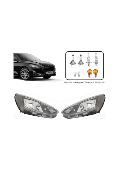 Ford Focus 4 Ön Far Lamba Siyah Zemin Sağ Sol Takım 2018--2022