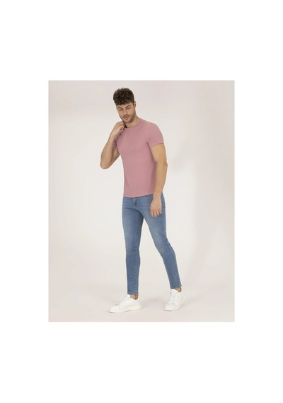 Pierre Cardin Bej Slim Fit Bisiklet Yaka Tişört Gülkurusu