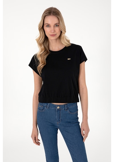 U.S. Polo Assn. Kadın Siyah Bisiklet Yaka Tişört 50305720-VR046