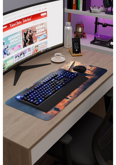 Airplane Uçak Kaymaz Dikişli Kauçuk Oyuncu Mousepad V5 - 70x30 Xl Gaming Mouse Pad Fare Altlığı