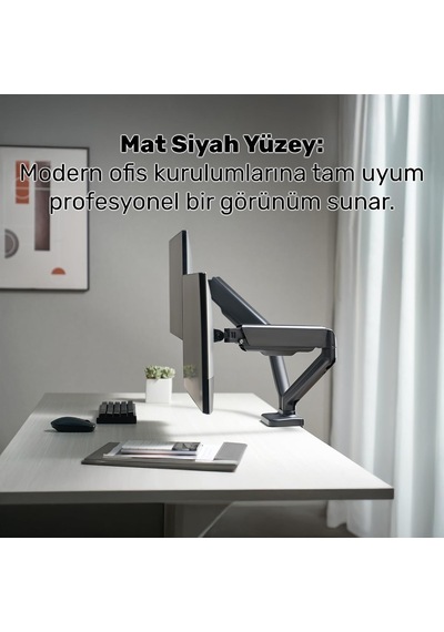 Std46024e 17-32 İkili Ergonomik Amortisörlü Monitör Kolu, Geniş Eğim +90 , 360 Pivot Vesa Stand Tutucu 2x9kg