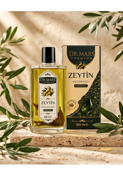 Dr.mars Premium Zeytin Kolonyası Parçacıklı 200 Ml, Cam Şişe