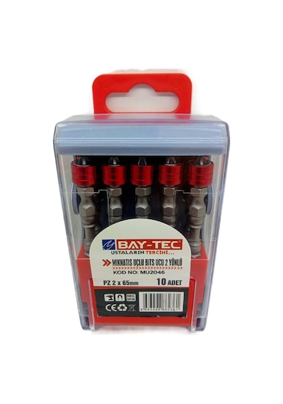 Bay-tec Mu2046 Mıknatıs Uçlu Bits Ucu 2 Yönlü Pz2x65 10adet