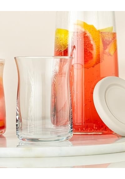 Isac Cam 5 Parça Su Takımı 1200 Ml Şeffaf Açık Kırmızı