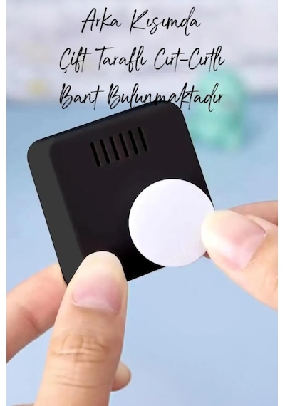 Mini Lcd Dijital Sıcaklık Nem Ölçer Termometre Higrometre - Duvara Takılabilir Siyah