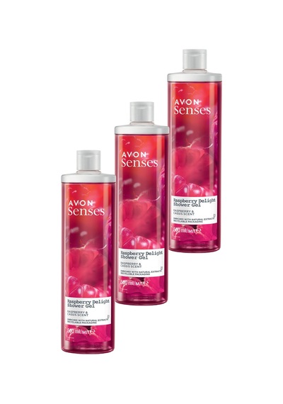 Avon Senses Rapsberry Delight Frambuaz ve Frenk Üzümü Kokulu Duş Jeli 3 x 500 ML