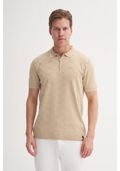 Cazador 3031 Erkek Polo Yaka Triko T-shirt Bej