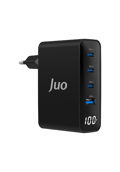 Juo 100W Gan Led Ekranlı 3 Type-C + Usb-A Hızlı Şarj Cihazı iPhone & Apple Uyumlu MacBook & Notebook Şarj Aleti