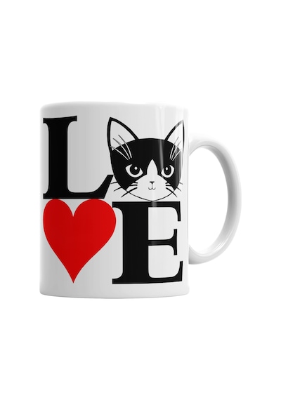 I Love Kedi Seni Seviyorum Kedi Kupa Bardak Porselen Karışık