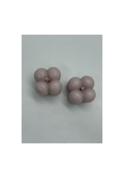 El Yapımı Bej Küp Mum 2'li Küçük Bubble %100 Soya Wax Düğün/kına/nişan/hediyelik Bej