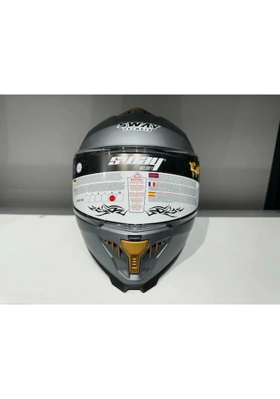 Sway Sw-865 Güneş Gözlüklü Motosiklet Kaskı Mat Gri