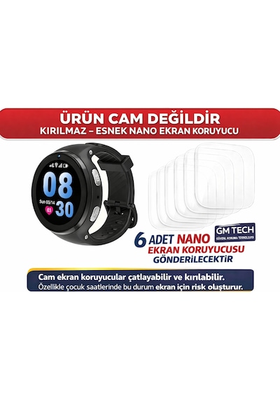 Bilicra Round Çocuk Akıllı Saat Ekran Koruyucu 6 Adet Nano Ekran Koruyucu - Cam Değildir
