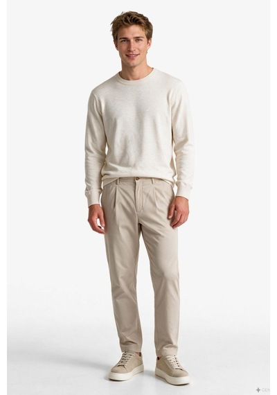 Nautica Erkek Krem Regular Fit Triko-24205