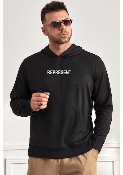 Uyguntarz Unisex Represent Sırt Baskılı Sweatshirt siyah