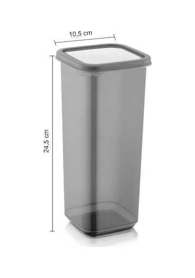 Meleni Home 12'li Pino Etiketli Mega Boy Baharatlık Seti - Kapaklı Kare Baharat Takımı Saklama Kabı 12x1700 Ml