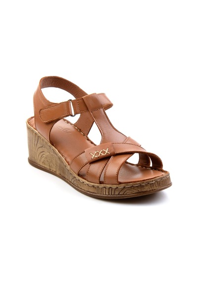 Bambi Taba Leather Kadın Sandalet K05552006003 Taba