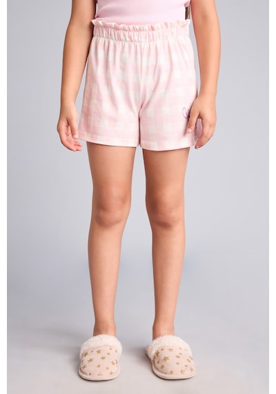 Defacto Dısney Lılo & Stıtch Lisanslı Regular Fıt Fitilli Şortlu 2li Pijama Açık Pembe Takımı Kız Çocuk H8093a826hspn186 Pembe-pn186
