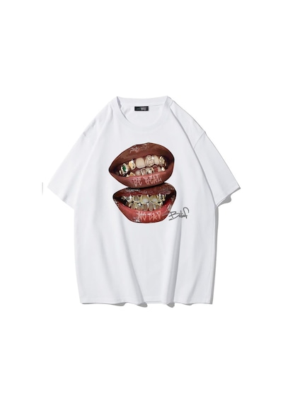 Brz Collection Be Real No Cap Grillz Tee T-shirt Beyaz Beyaz