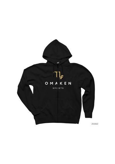 Omaken Esport Article Siyah Fermuarlı Kapşonlu Sweatshirt