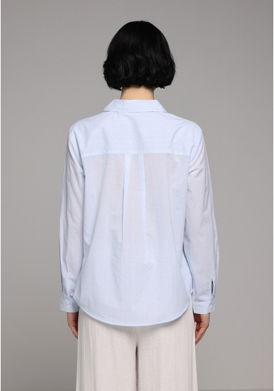 Colin's Colins Regular Fit Shirt Neck Çizgili Kadın Mavi Roll-up Gömlek Cl1081253 Q1.v1 Ble