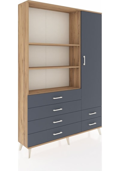 Arges Dolap 7 Raflı 6 Çekmeceli Tek Kapaklı 132x30x195 Çam-antrasit/antrasit Antrasıt/antrasıt Arges Dolap 7 Raflı 6 Çekmeceli Tek Kapaklı 132x30x195 Çam-antrasit/antrasit Antrasıt/antrasıt