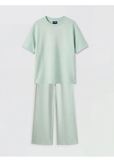 Lc Waikiki Lcw Kidsyeşil Kız Çocuk Tişört Ve Pantolon Takım Mınt Green