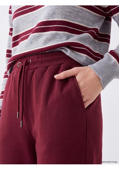 Lcw Everyday Bordo Geniş Paça Kadın Eşofman Altı