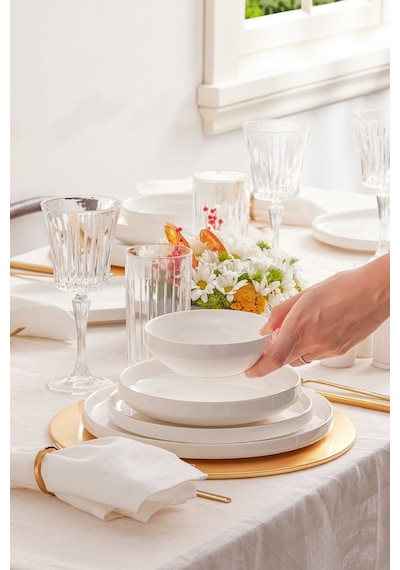 Karaca  Streamline Saturn Gold 59 Parça 12 Kişilik Porselen Yemek Takımı