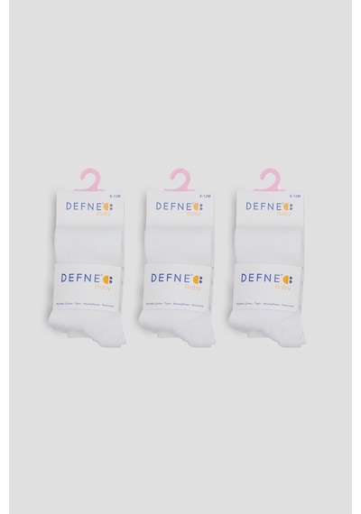 Defne Baby 3 Adet Desenli Kız Çocuk Ve Bebek Külotlu Çorap Beyaz