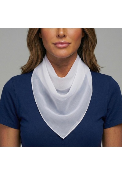 Jz Shop Düz Sade Şifon Kare Fular - Zarif Kadın Boyun Fuları Ve Bandana 50x50cm Beyaz