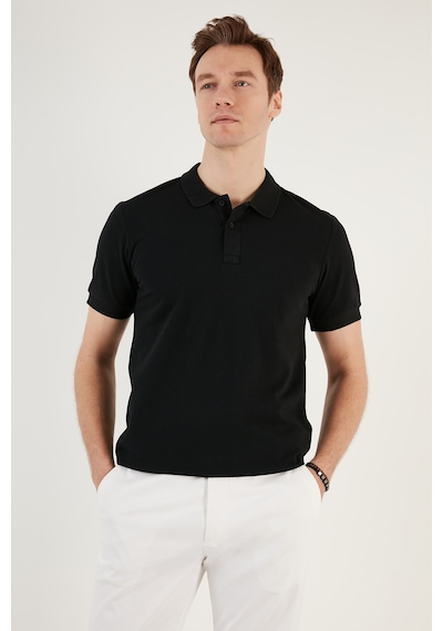 Buratti Pamuklu Regular Fit Düğmeli Erkek Polo Yaka T Shirt 5902739 Siyah