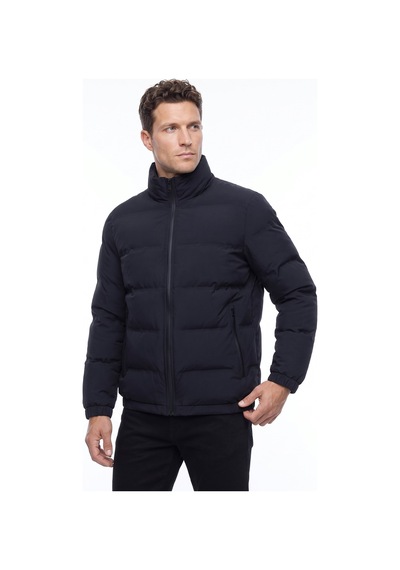 Fabrika F6wm-mnt 2108 Siyah Erkek Dik Yaka Kapitone Slim Fit Mont