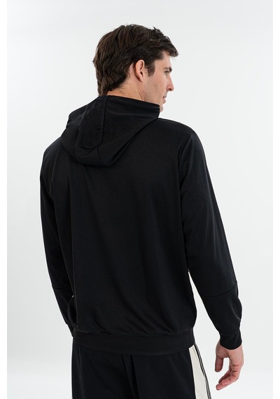 Maraton Boxy Erkek Kapüşonlu Siyah Sweatshirt Siyah