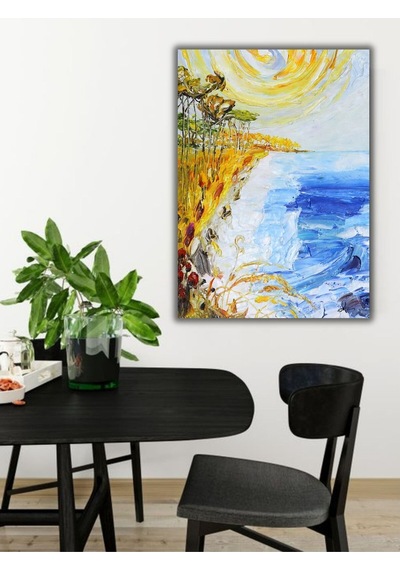 Yağlı Boya Tablo %100 El Yapımı 84cmx114cm Deniz Manzara