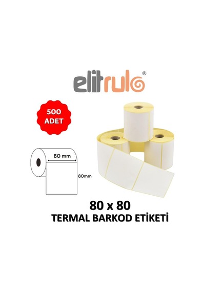 Elitrulo Barkod Etiketi 80x80 Termal - 500 Adet 500 Adet