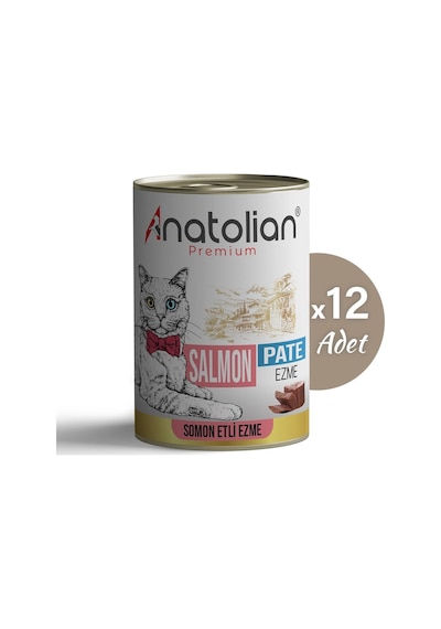 Anatolian Premium Somonlu Ezme Yetişkin Kedi Konservesi 400 gr x 12 Adet