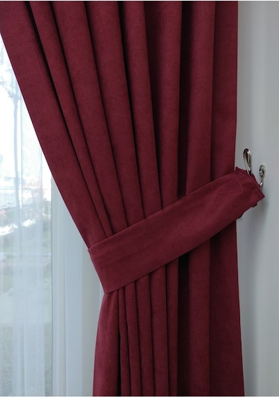 Evdepo Home Bordo Fon Perde Tek Kanat (539777273) Bordo