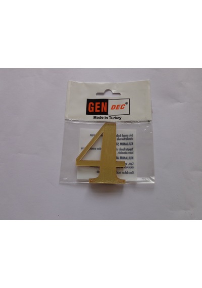 7Cm Altın Sarı No:4 Kapı Daire Dolap Postakutusu Numarası