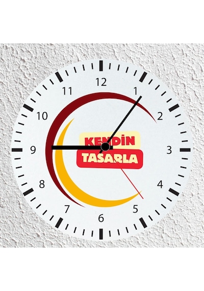 Kendin Tasarla Cam Duvar Saati 30x30 Cm - Kişiye Özel Logo Ve Resim Baskılı Dekoratif Saat Çok Reenkli
