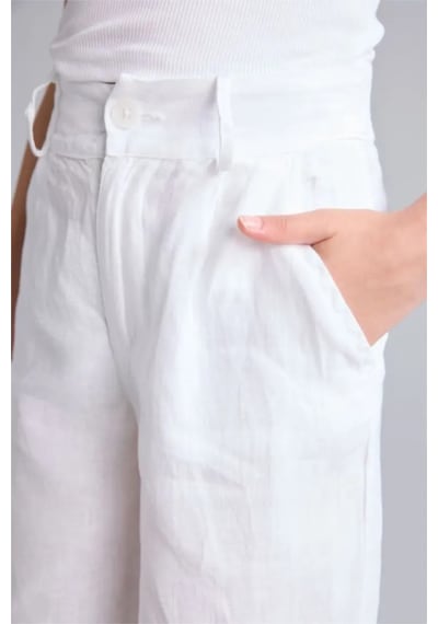 Defacto Wıde Leg Geniş Paça Keten Beyaz Pantolon Kız Çocuk H1900a826smwt34 Beyaz-wt34